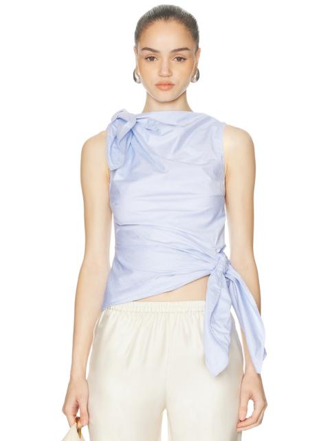 Monse Bow Drape Shirting Top