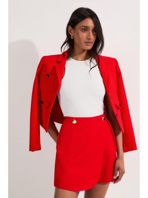 KAREN MILLEN Viscose Linen Tailored Wrap Skort