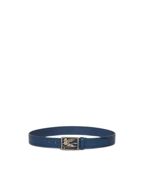 Etro etched-embellishment Pegaso-buckle leather belt