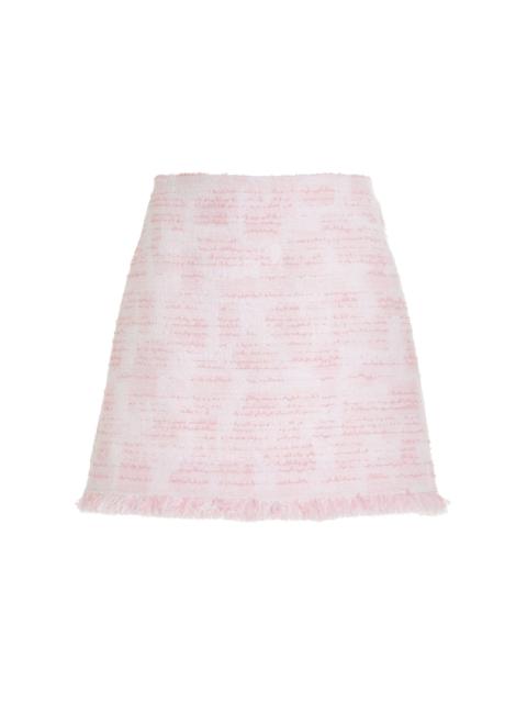 Oscar de la Renta Textured Tweed Mini Skirt light pink