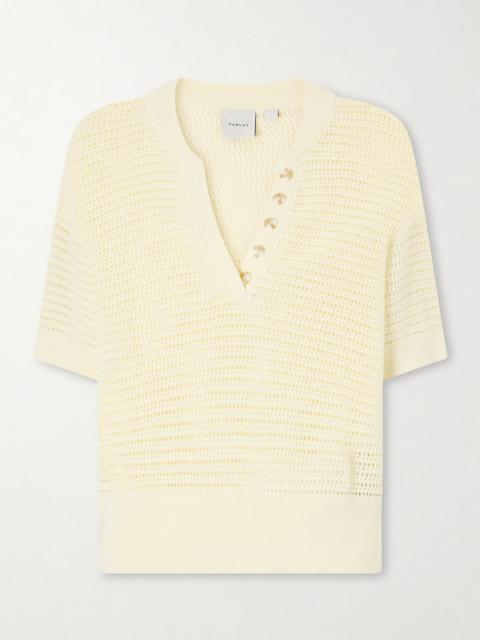 VARLEY Callie Open-knit Cotton Top