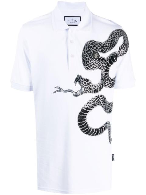 PHILIPP PLEIN graphic snake polo shirt