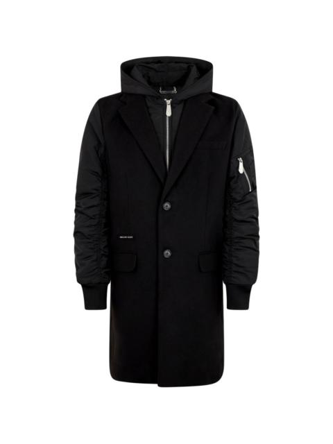 PHILIPP PLEIN hooded single-breasted coat