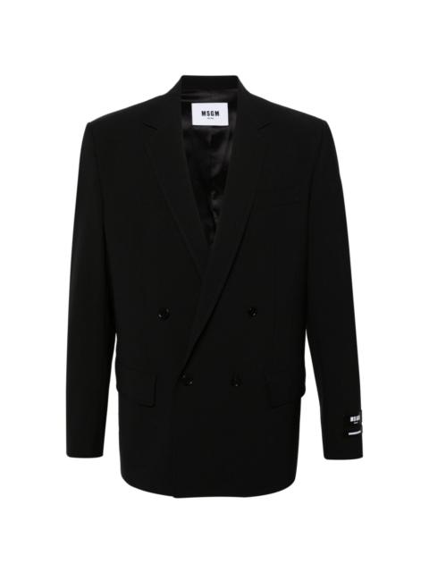 MSGM logo-patch double-breasted blazer