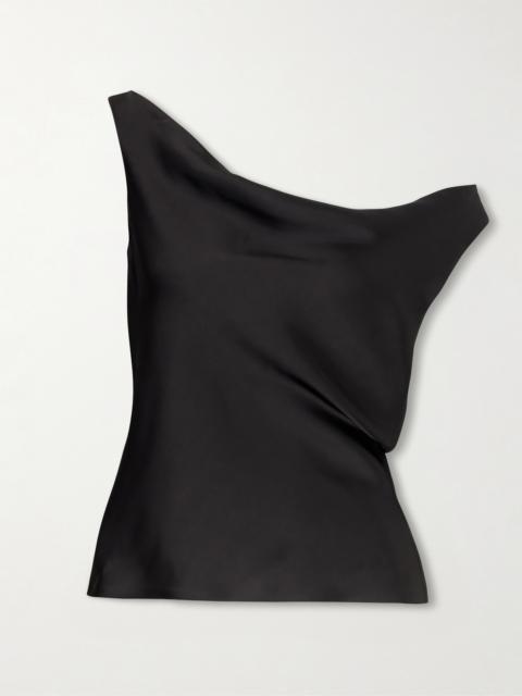 NORMA KAMALI Maria Satin One-shoulder Top