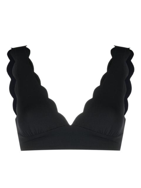 MARYSIA Santa Clara scallop-hem bikini top