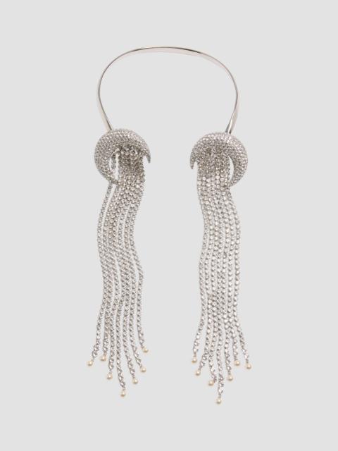 Valentino Women's Kabarett Necklace in Metal, Crystals and Pearls - Palladium