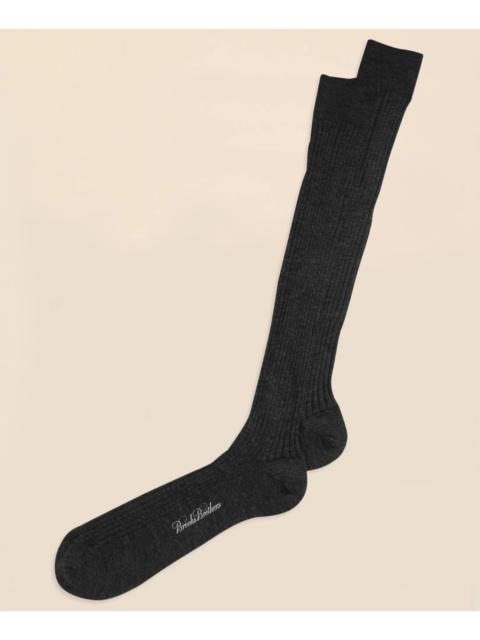 Brooks Brothers Merino Wool Ribbed Over-the-Calf Socks