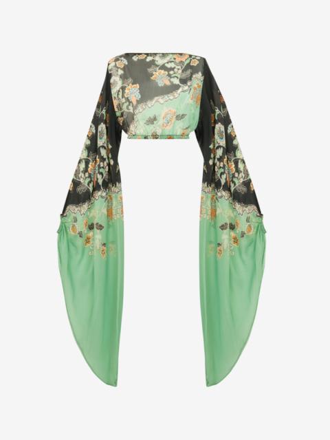 Roberto Cavalli Kimono Print Beachwear Top