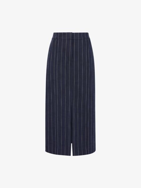 M.M.LaFleur Meghan Midi Skirt - Woven Pinstripe