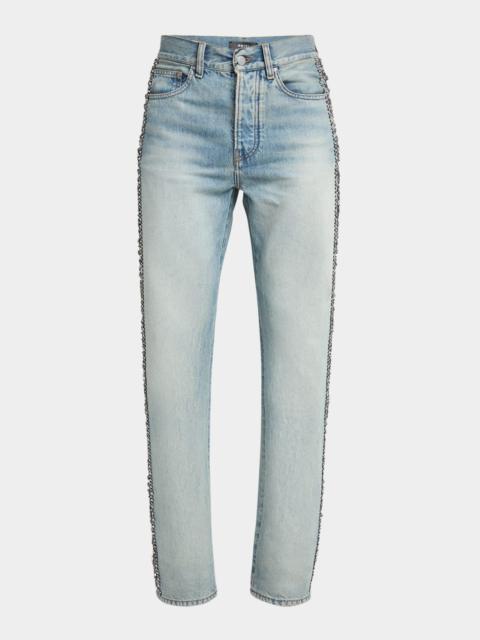 AMIRI Men's Straight-Fit Crystal Bandana Jeans