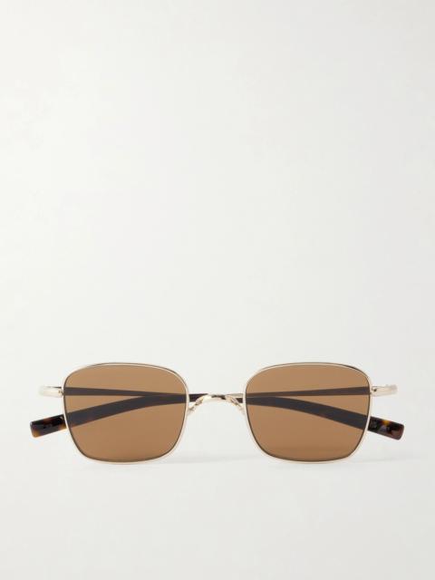 SAINT LAURENT SL 949 Square-Frame Gold-Tone Titanium and Acetate Sunglasses