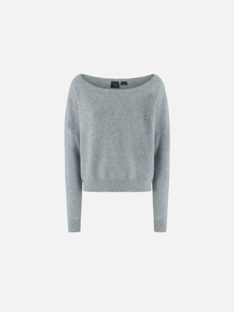 PINKO CASHMERE-BLEND SWEATER WITH EMBROIDERED LOGO