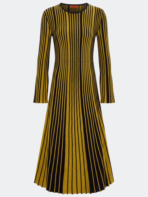SIMONMILLER Celia Knit Dress In Melange Mustard/Black Rib