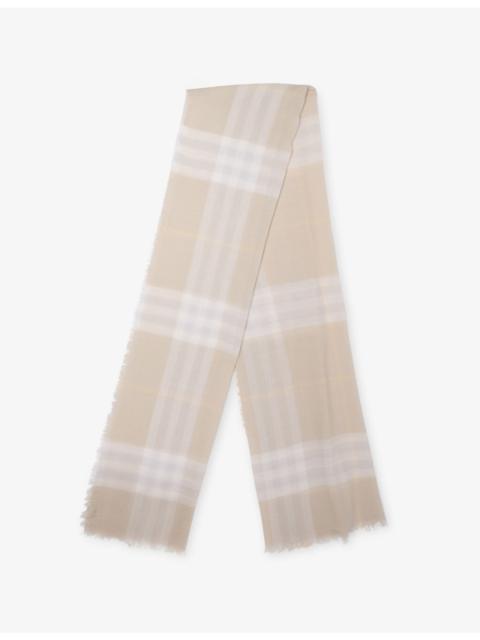 Burberry Wide-Check Reversible Wool Scarf