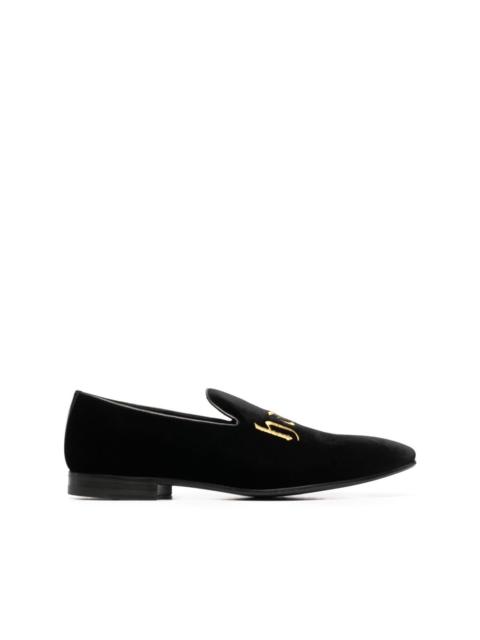 PHILIPP PLEIN embroidered velvet loafers