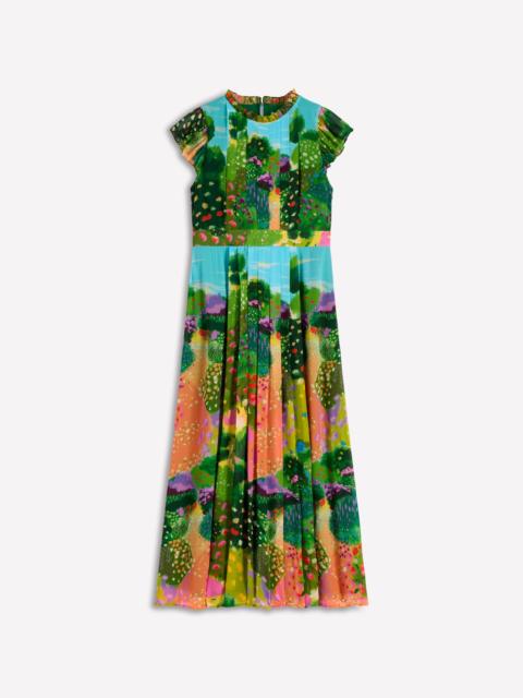 BODEN Pleat Ruffle Maxi Dress-Multi, Garden Path