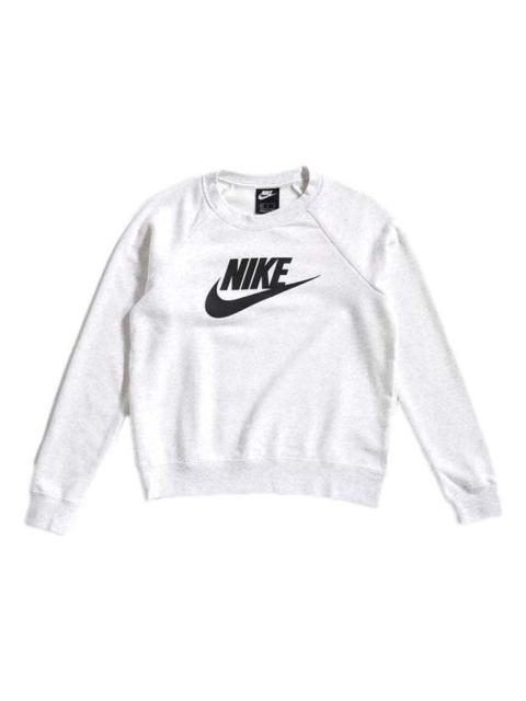 Nike (WMNS) Nike Sportswear Logo Printing Knit Round Neck Gray White BV4113-051