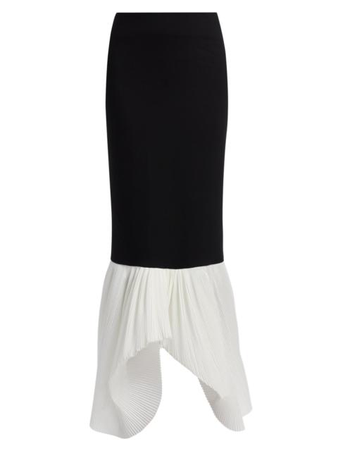 CO Women's Accordion Pleated Peplum Maxi Skirt - Black White