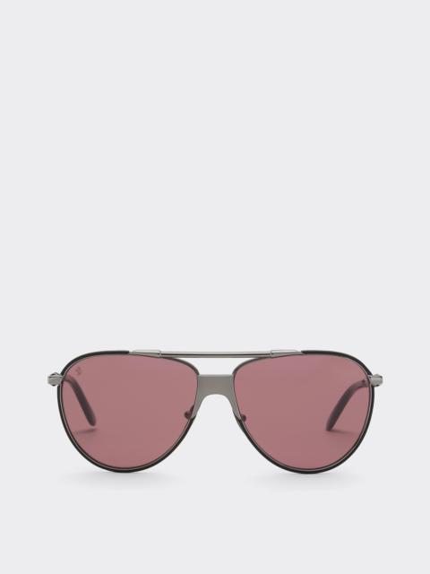 Ferrari Sunglasses in polished gunmetal metal with exclusive Contrast Pro™ lenses