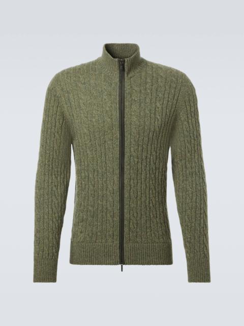 Loro Piana Cable-knit cashmere zip-up sweater
