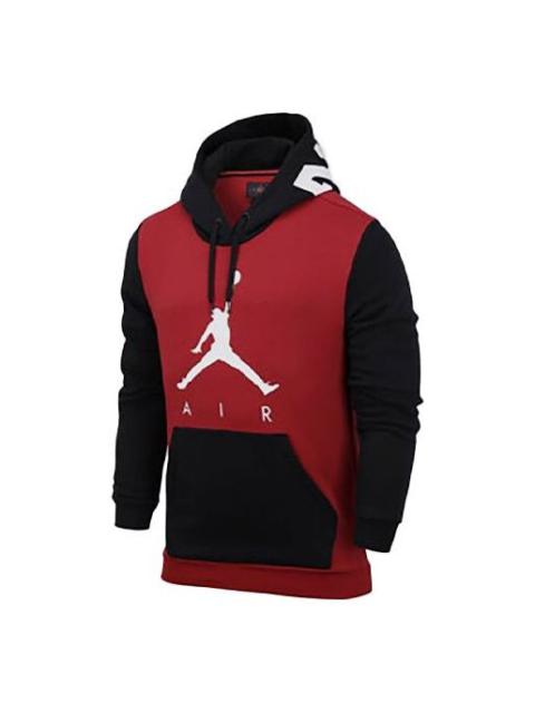 Air Jordan Colorblock Printing Logo hooded Fleece Lined Sports Red CK1349-687