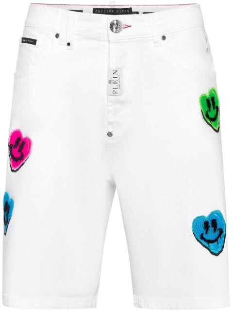 PHILIPP PLEIN Smile Graffiti-print straight-leg shorts