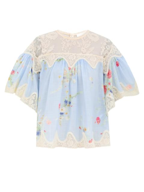 Zimmermann LUCKY LACE TRIM BLOUSE