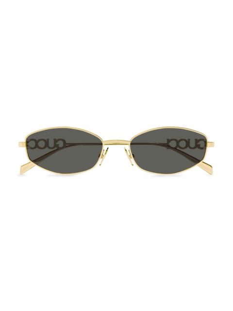GUCCI Women's Block 55MM Oval Metal Sunglasses - Gold Black