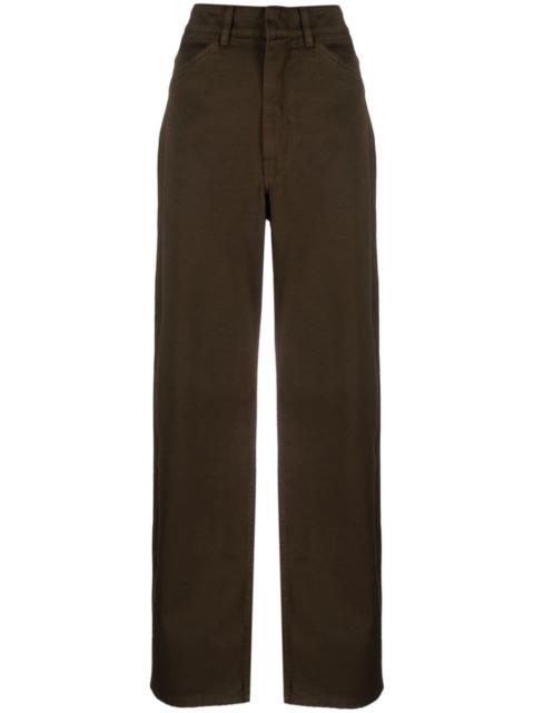 Cotton high-waisted trousers