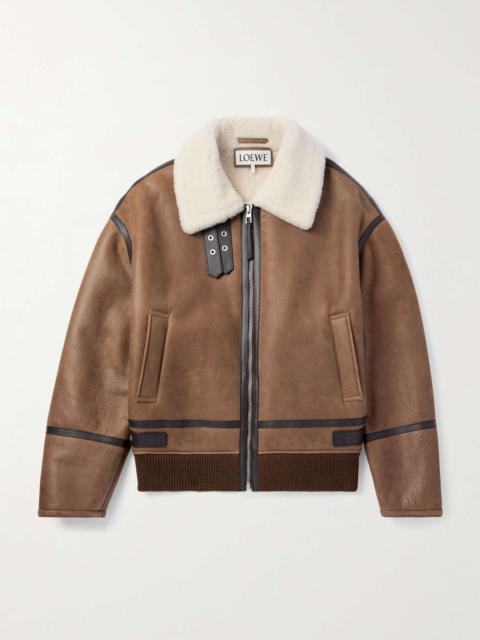 Leather-Trimmed Shearling Jacket