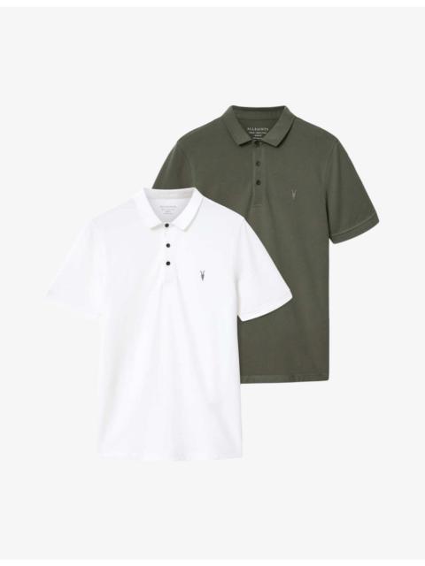 ALLSAINTS Reform logo-embroidered short-sleeve cotton polo pack of two