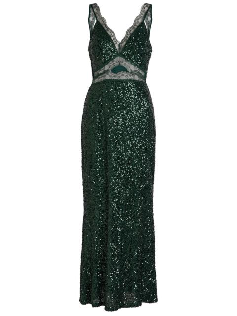 Never Fully Dressed Never Fully Dressed Mimi Sequin-embellished Satin Maxi Dress