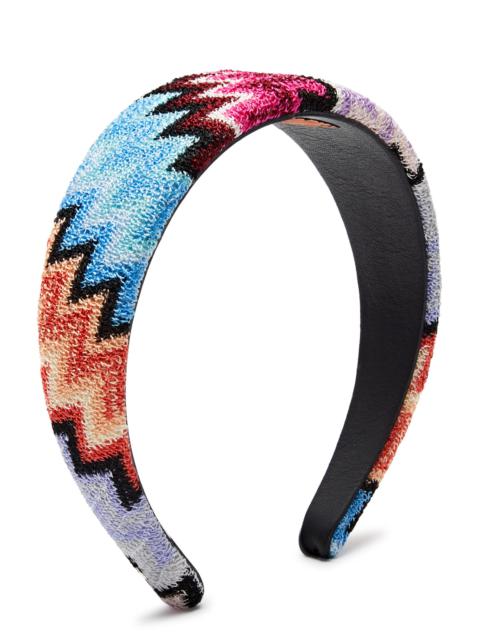 Zigzag-intarsia knitted headband