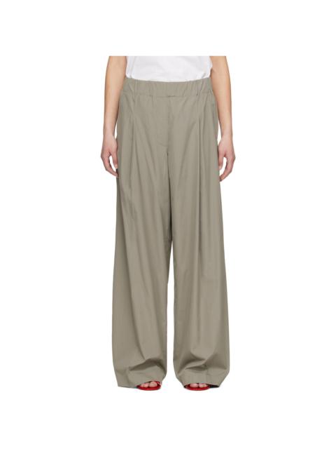 Gray Wide Pleated Trousers