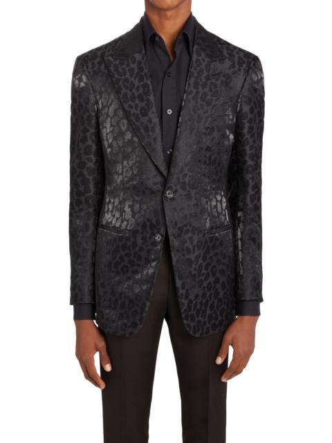 Metallic Leopard Jacquard Evening Jacket