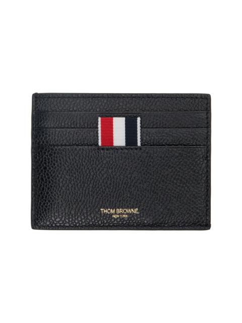 Thom Browne Black Pebble Grain Note Compartment Card Holder