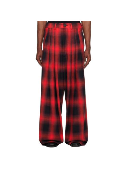 LU'U DAN Red & Black Check Trousers
