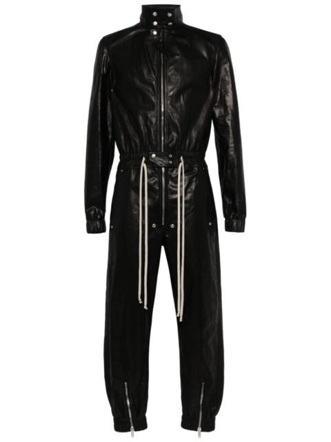 tapered-leg leather jumpsuit