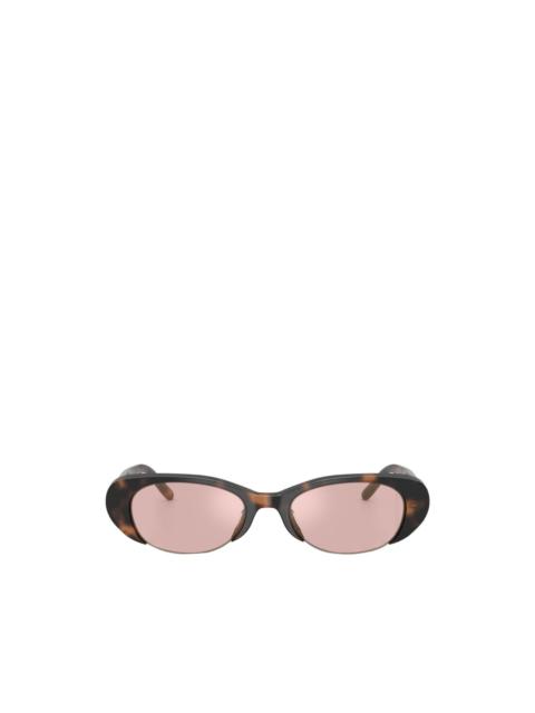 Miu Miu tortoiseshell-effect oval-frame sunglasses