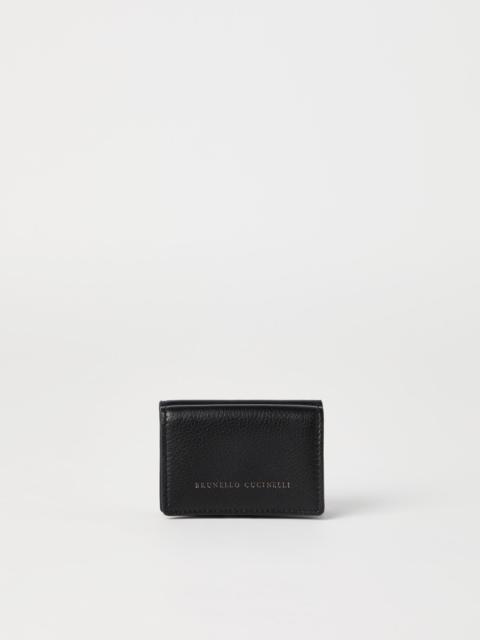 Brunello Cucinelli Grained leather trifold wallet