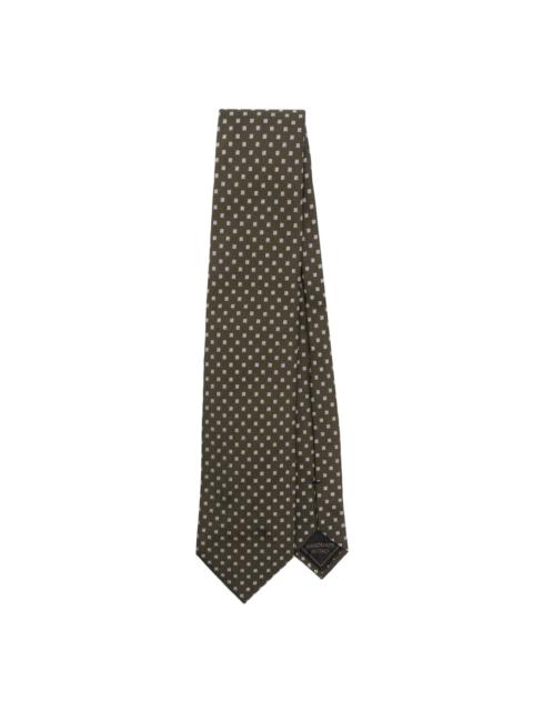 geometric-jacquard tie