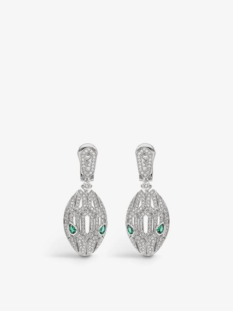 White gold DIVAS' DREAM Earrings Green with 1.48 ct Emeralds