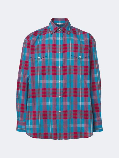 AURALEE Plaid cotton and silk shirt