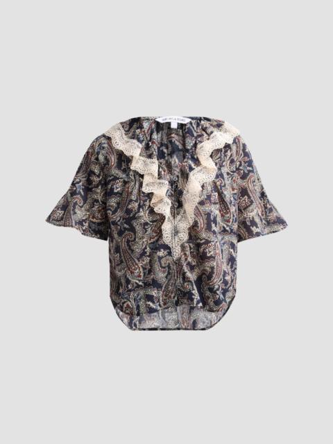 VERONICA BEARD Women's Pamelis Printed Cotton Top - Navy Multi