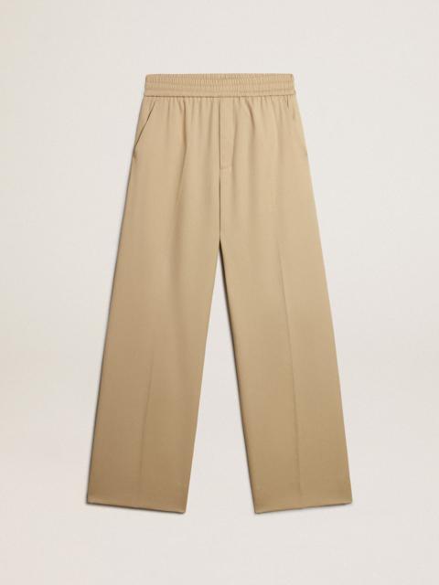 Golden Goose Men’s sand-colored joggers with pocket on the back