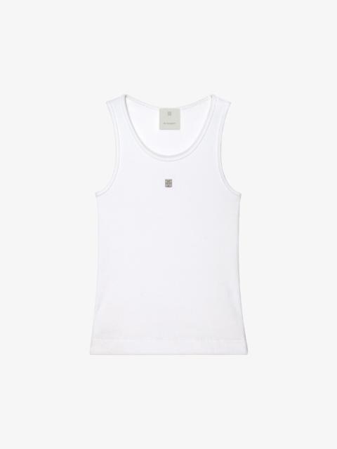 SLIM FIT TANK TOP IN COTTON WITH 4G DETAIL