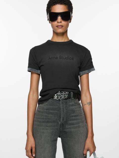 Acne Studios Logo t-shirt - fitted fit - Faded black