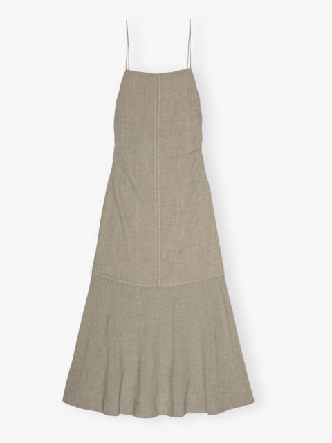 GREY LIGHT MELANGE SUITING LONG DRESS