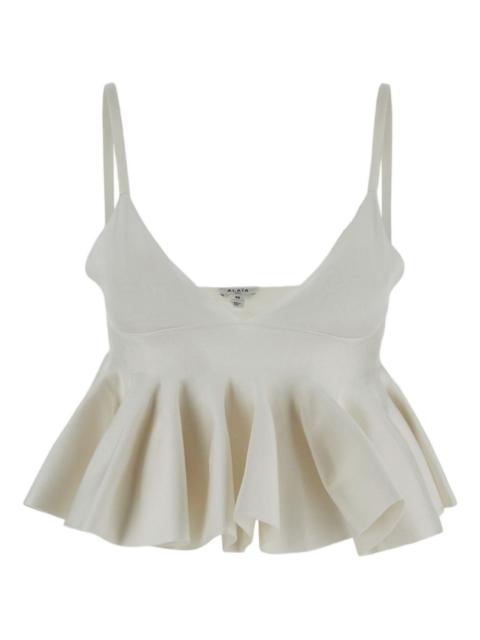 Alaïa Godet ruffled v-neck top